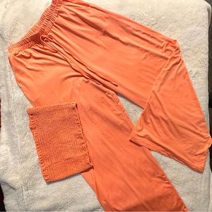 NEW ! Coral two price set crop bandeau! Wide leg pants !